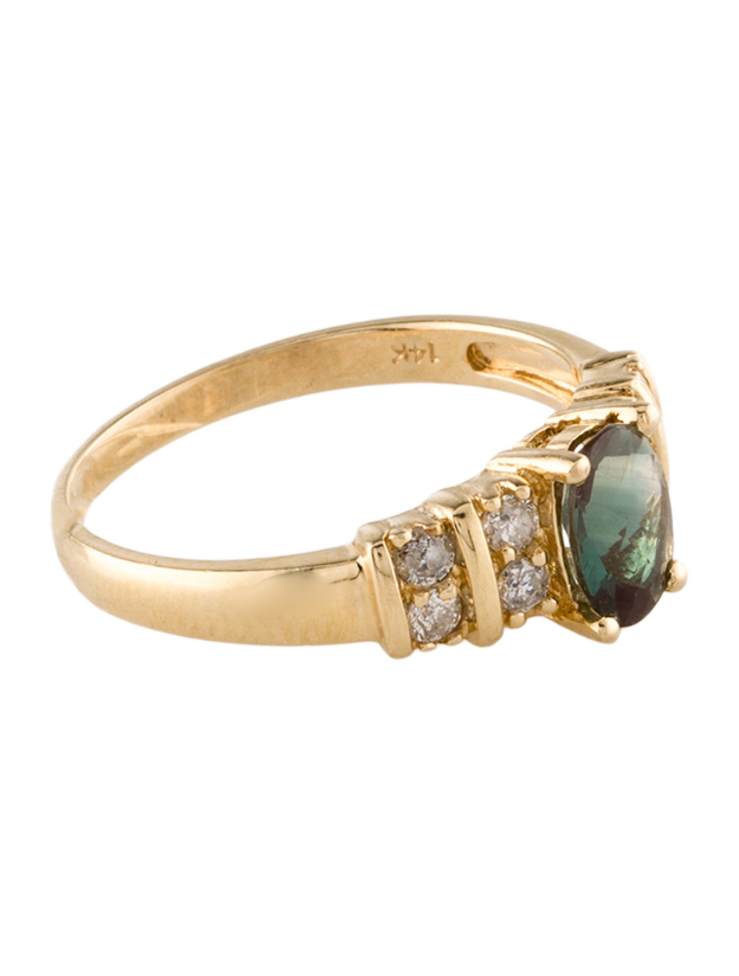 Ring 14K Feldspar & Diamond Ring