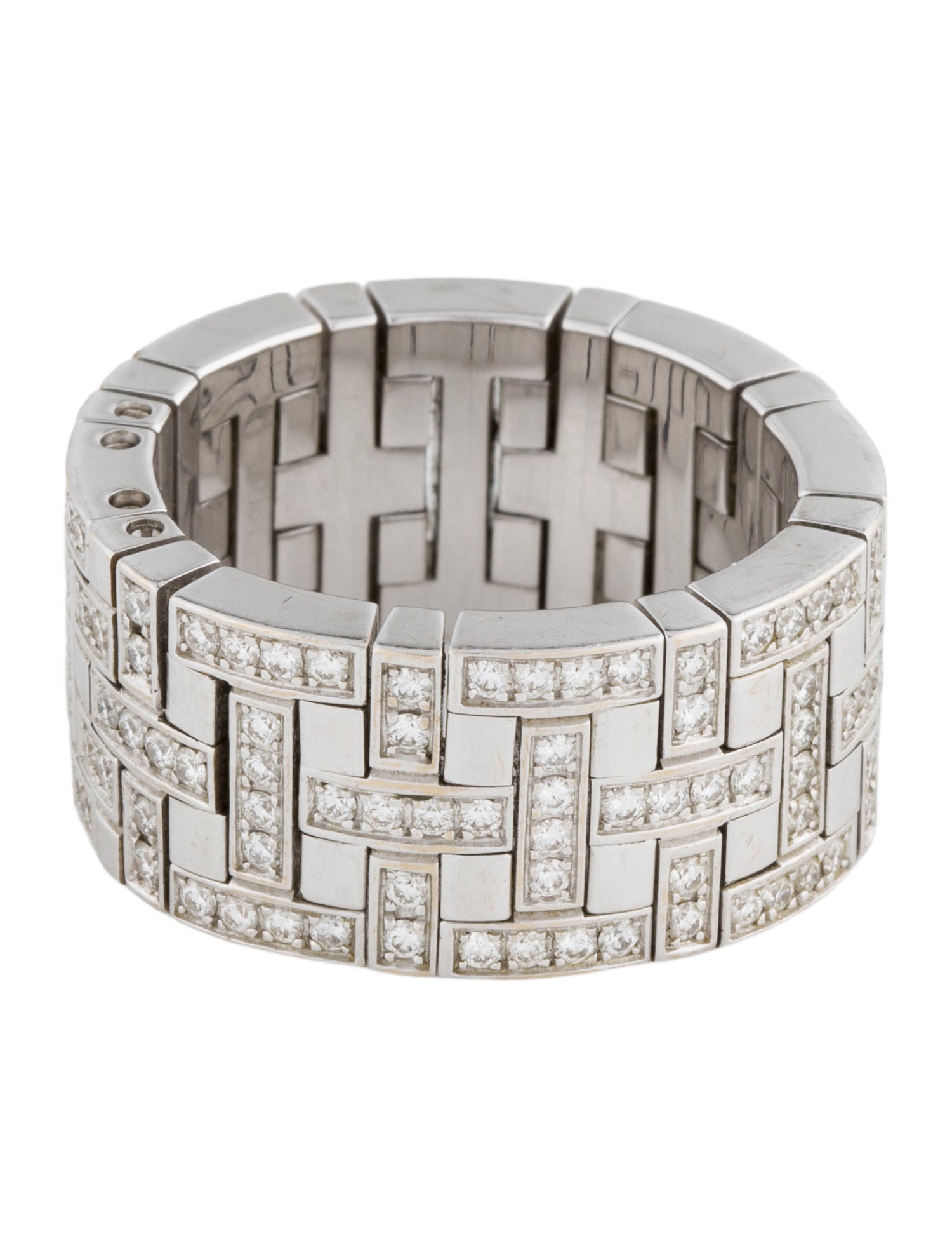 Ring Léon Hatot 18K Diamond Flexible Band