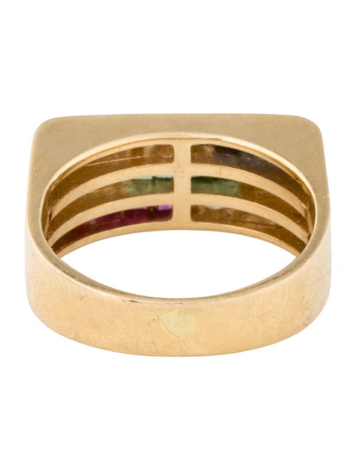 Ring 18K Ruby , Emerald , Sapphire & Diamond Stud Earrings