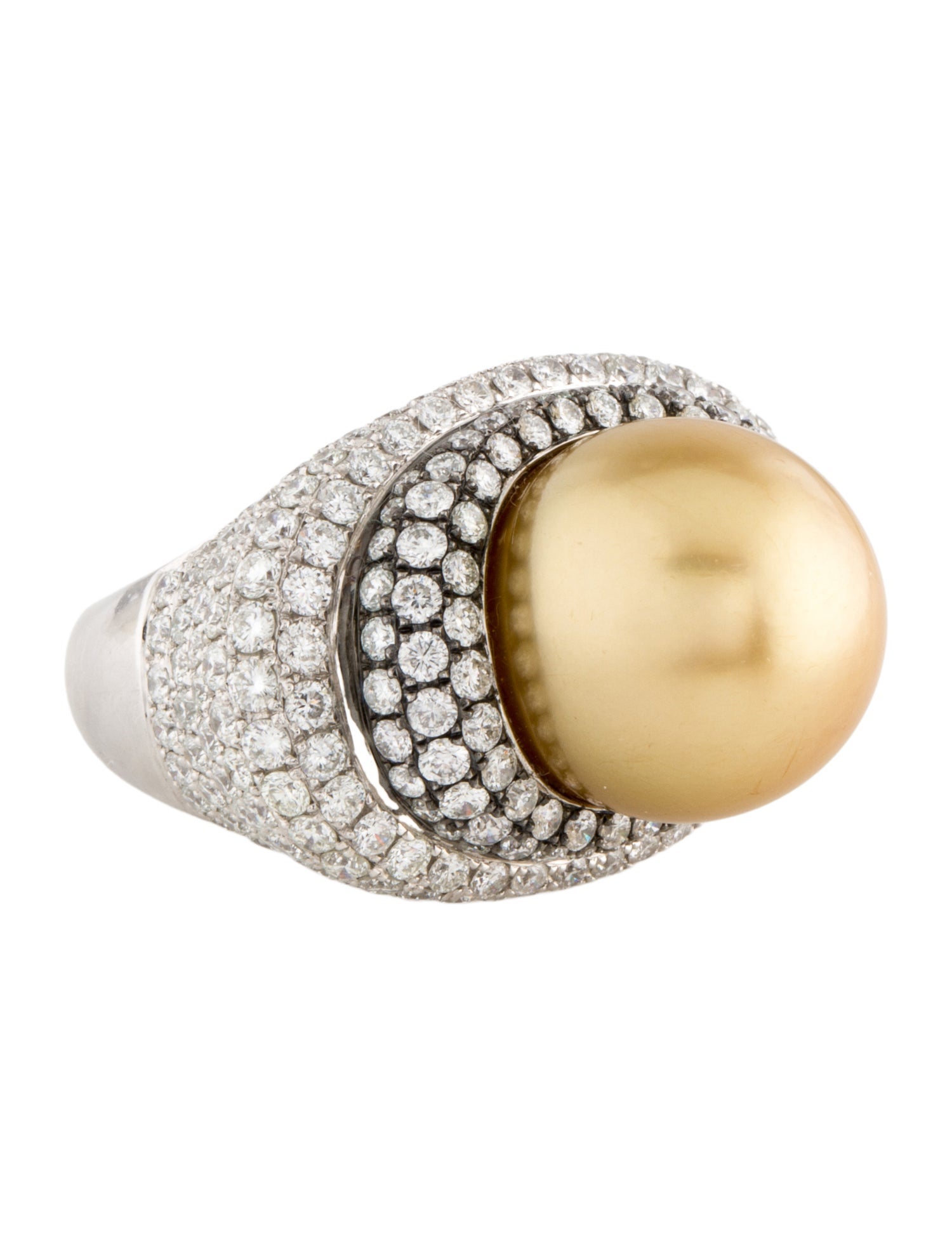 Ring 18K Pearl & 2.83ctw Diamond Cocktail Ring