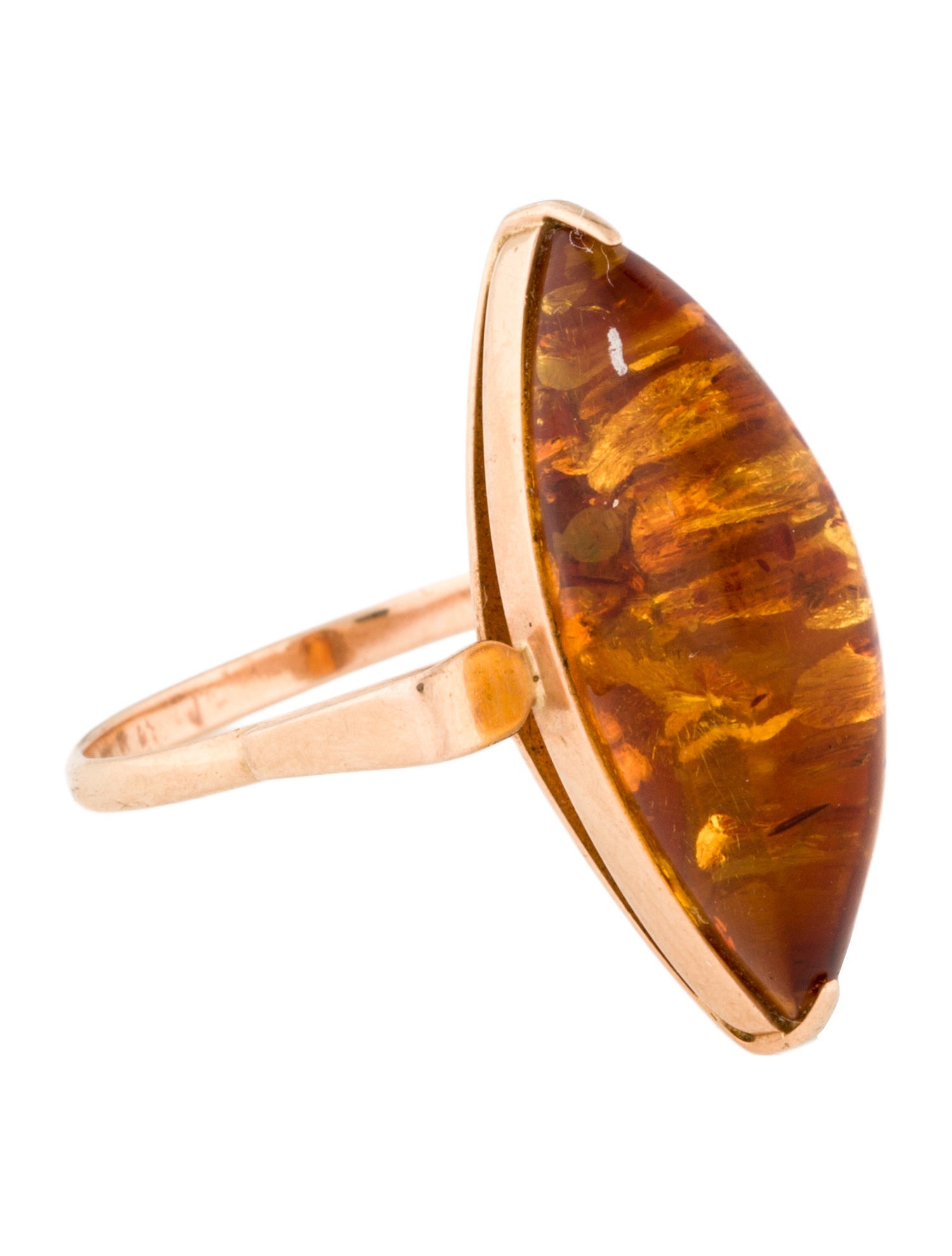 Ring 14K Amber Cocktail Ring