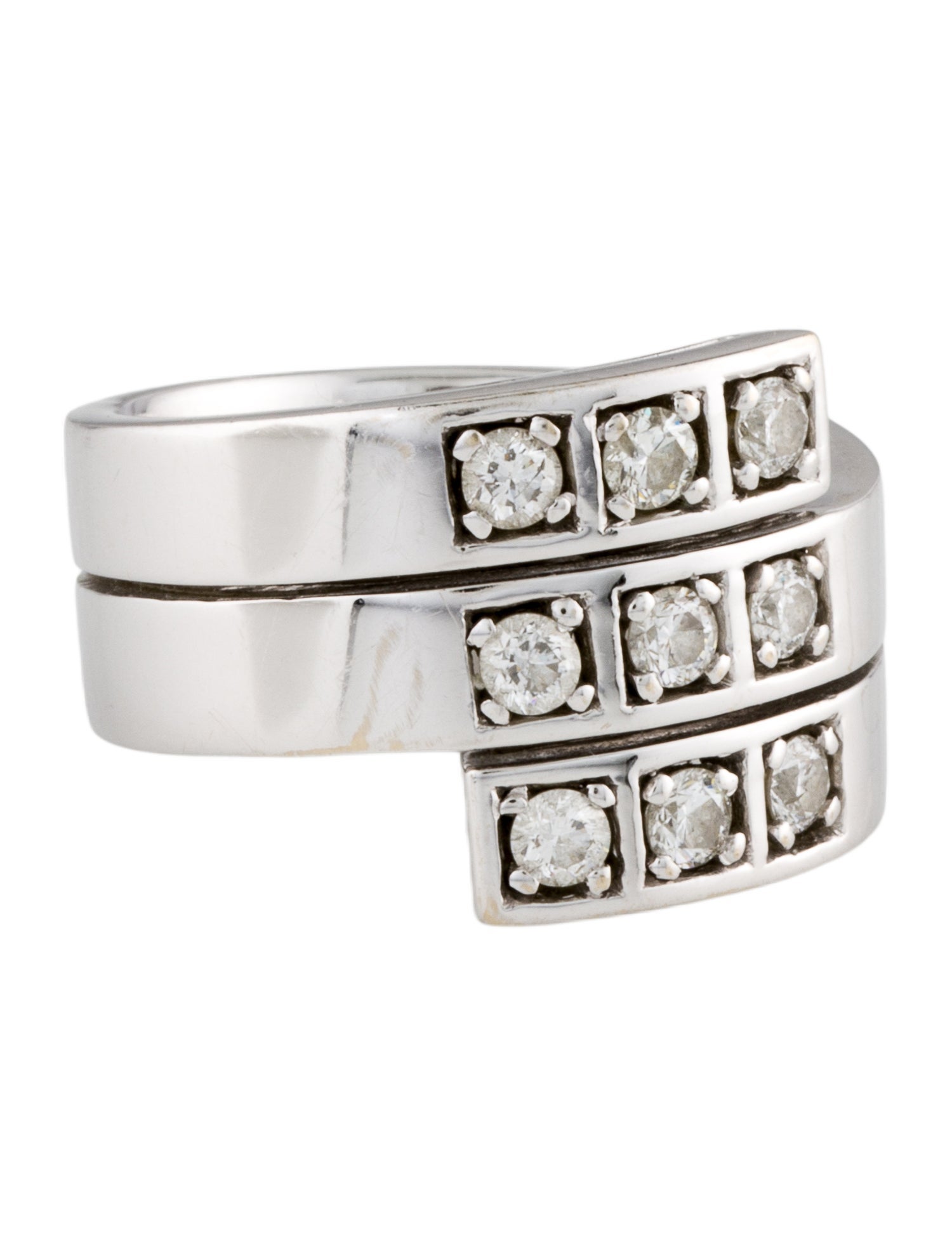 Ring 18K Diamond Triple Wrap Band