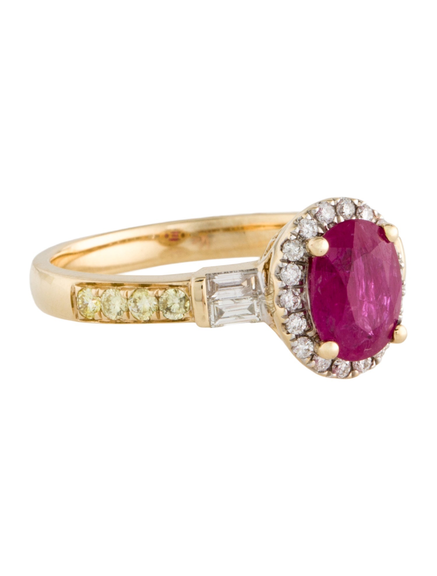 Ring 14K Ruby & Diamond Cocktail Ring