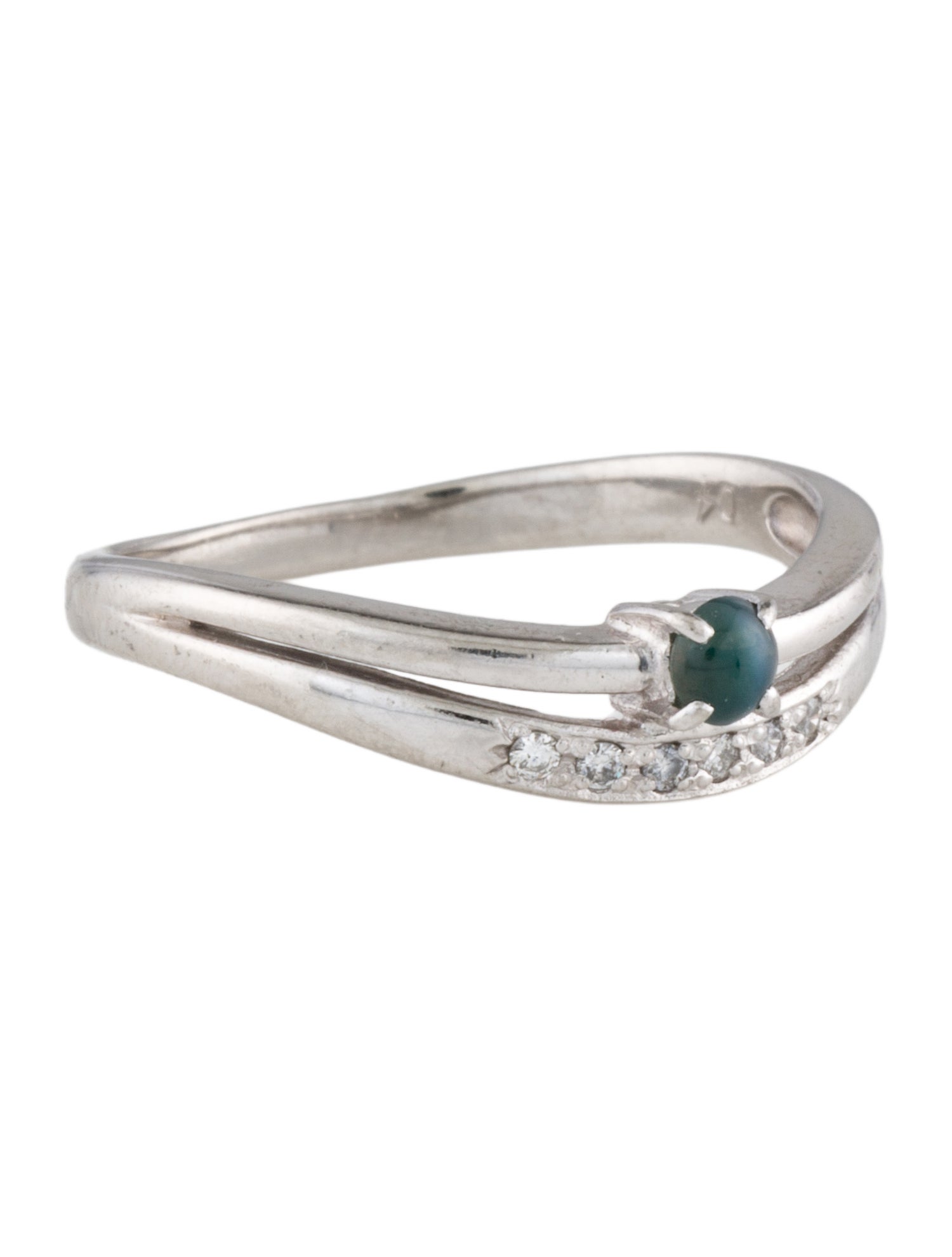 Ring Platinum Cat's Eye Alexandrite & Diamond Cocktail