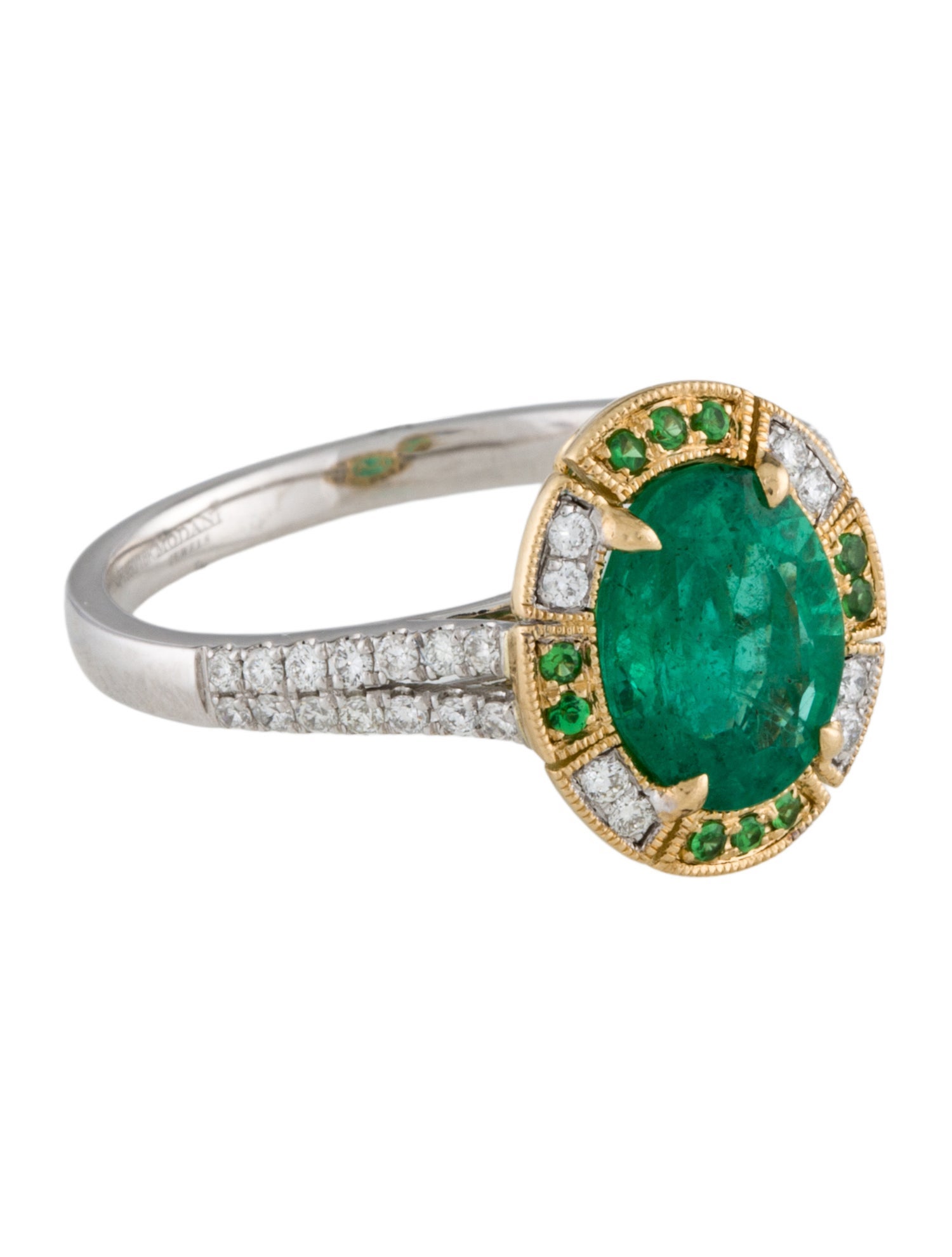 Ring Modani Jewels1.78ct Emerald, Tsavorite & Diamond