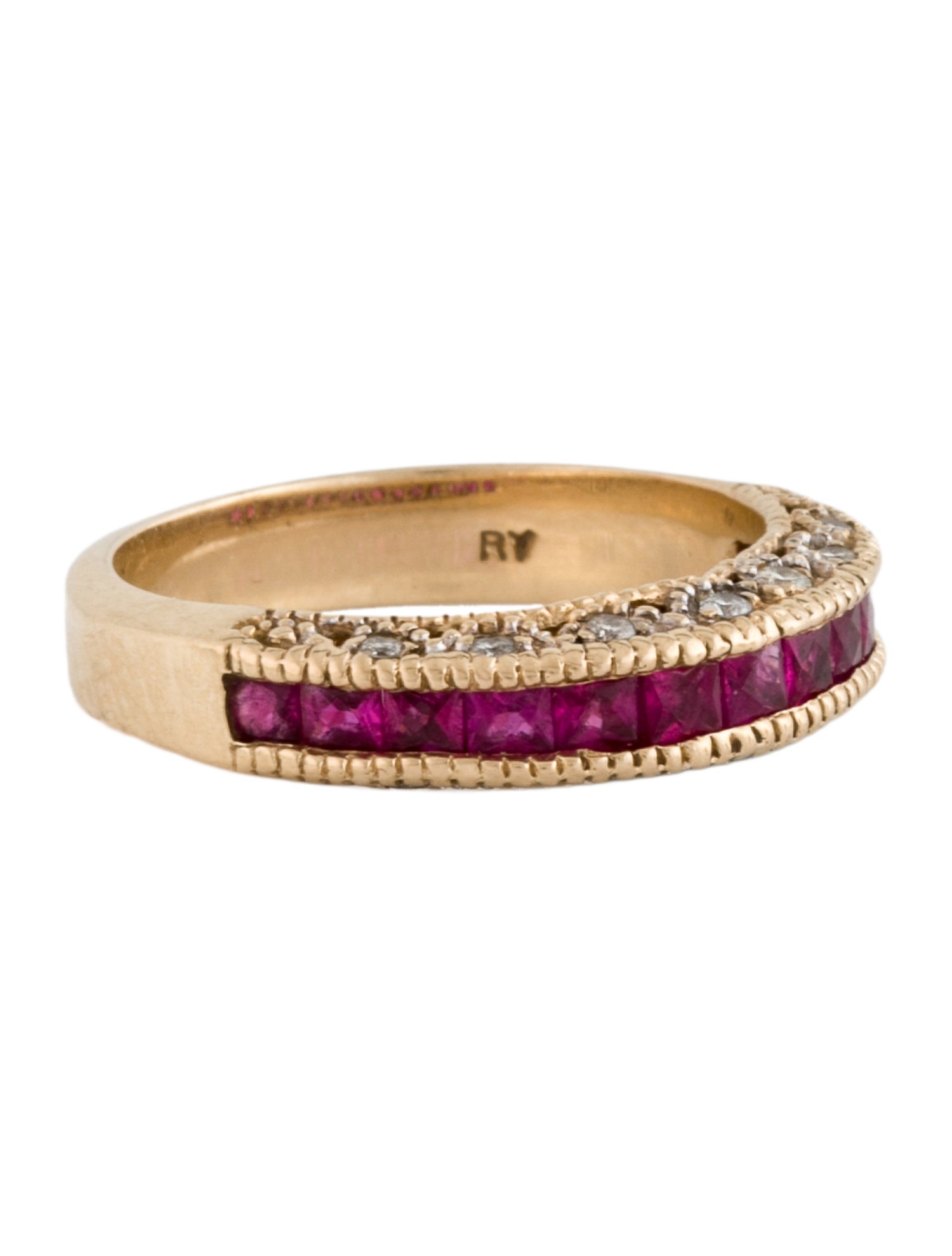 Ring 14K 1.18ctw Ruby & Diamond Band