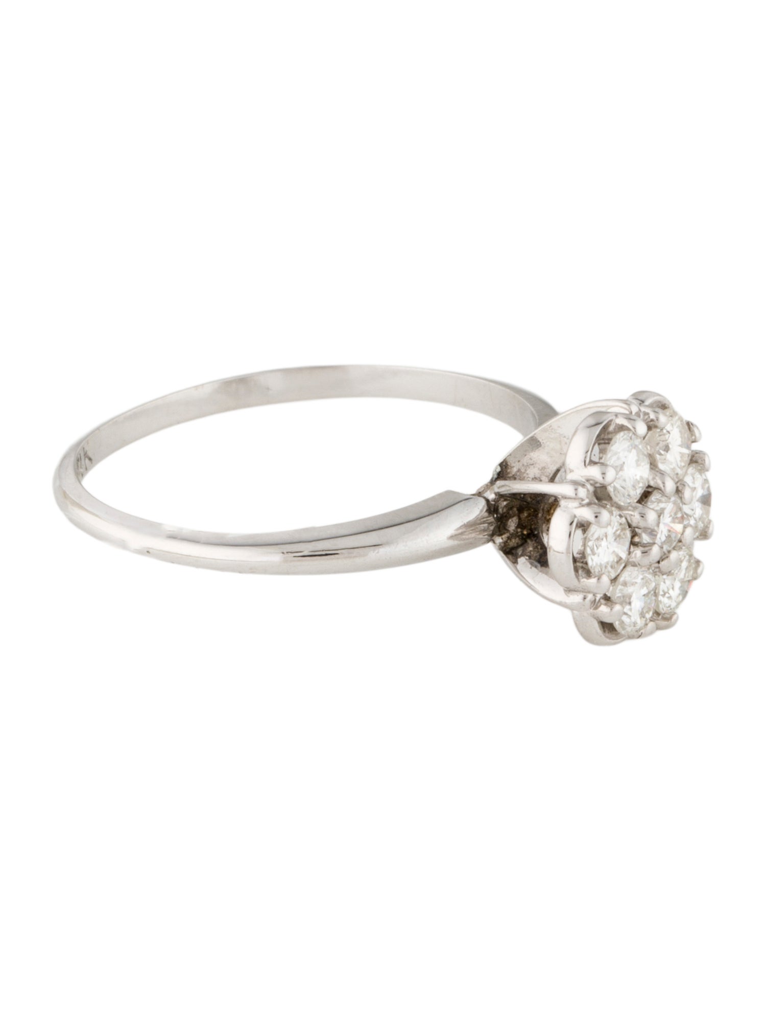 Ring 14K Diamond Cluster Cocktail Ring