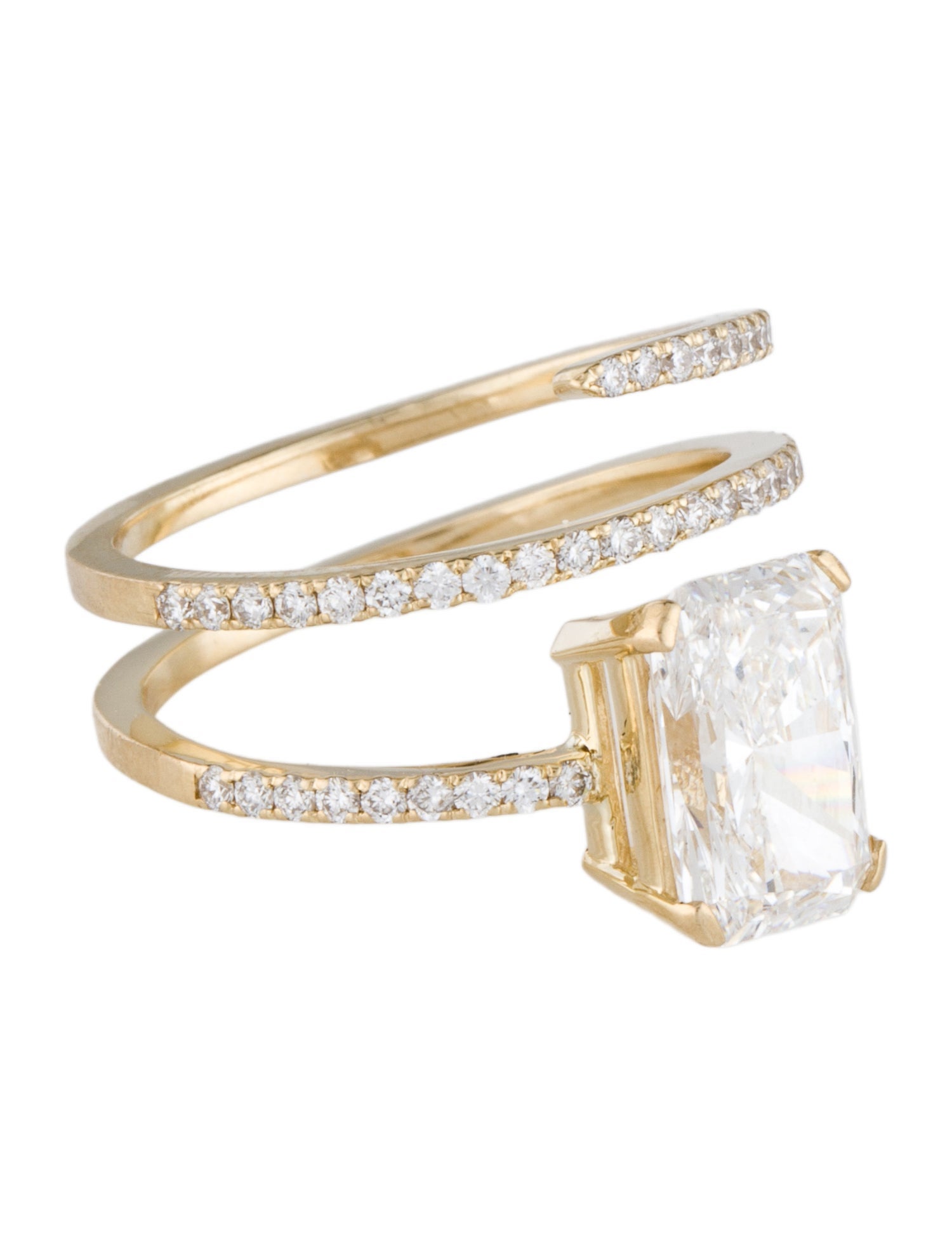 Ring 14K 2.83ctw Lab-Grown Diamond Wrap Cocktail