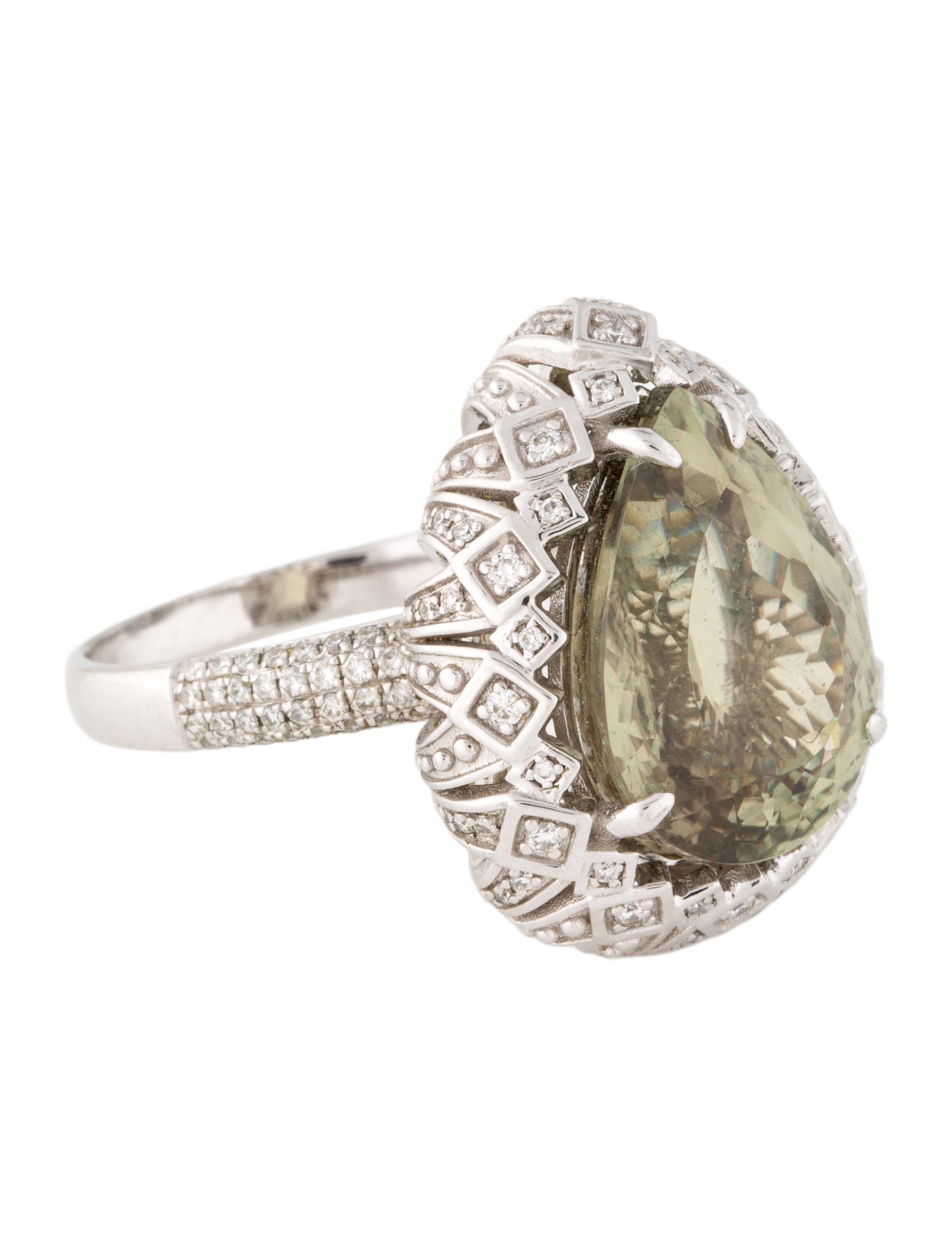 Ring 14K Color-Change Diaspore & Diamond Cocktail Ring