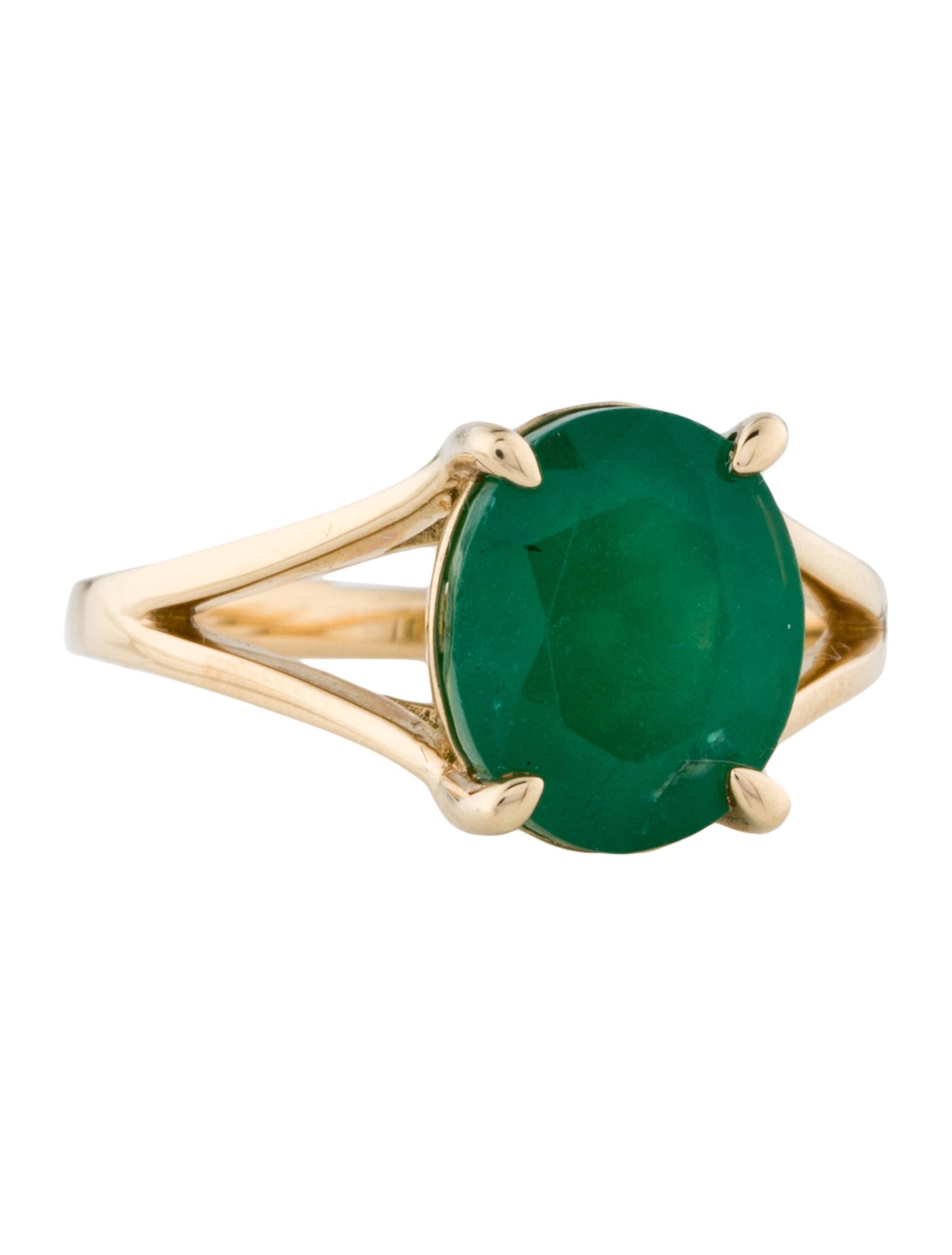 Ring 14K 3.89ct Emerald Cocktail Ring