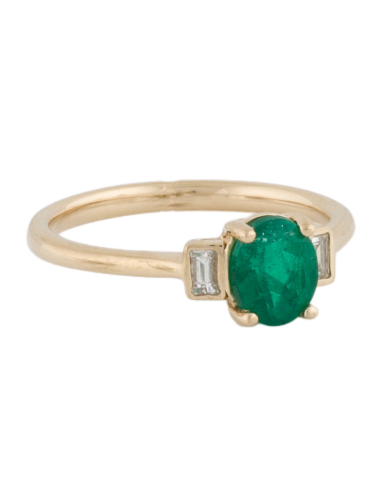 Ring 14K Emerald & Diamond Cocktail
