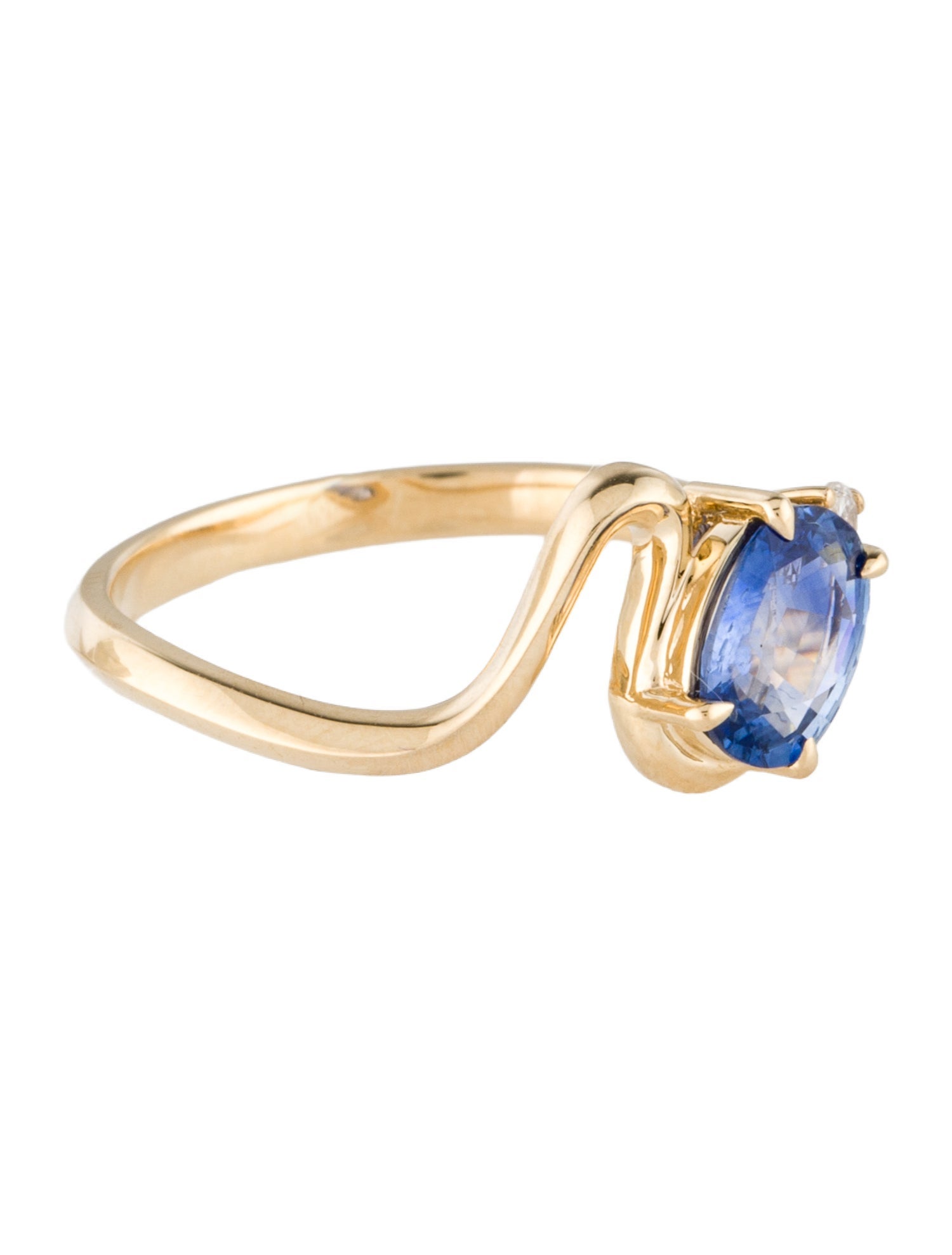 Ring 14K Sapphire & Diamond Cocktail Ring