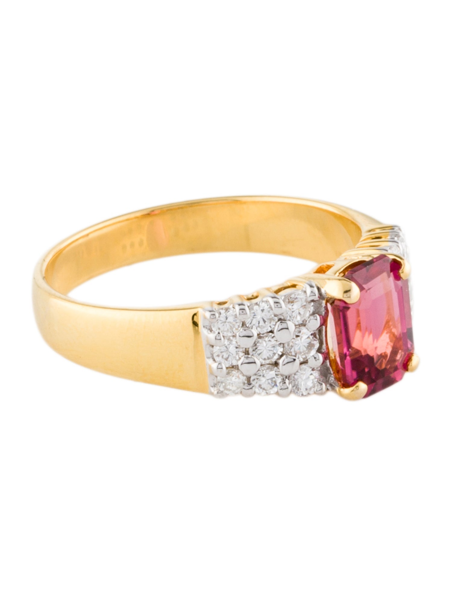 Ring 18K 1.34ct Tourmaline & Diamond Band