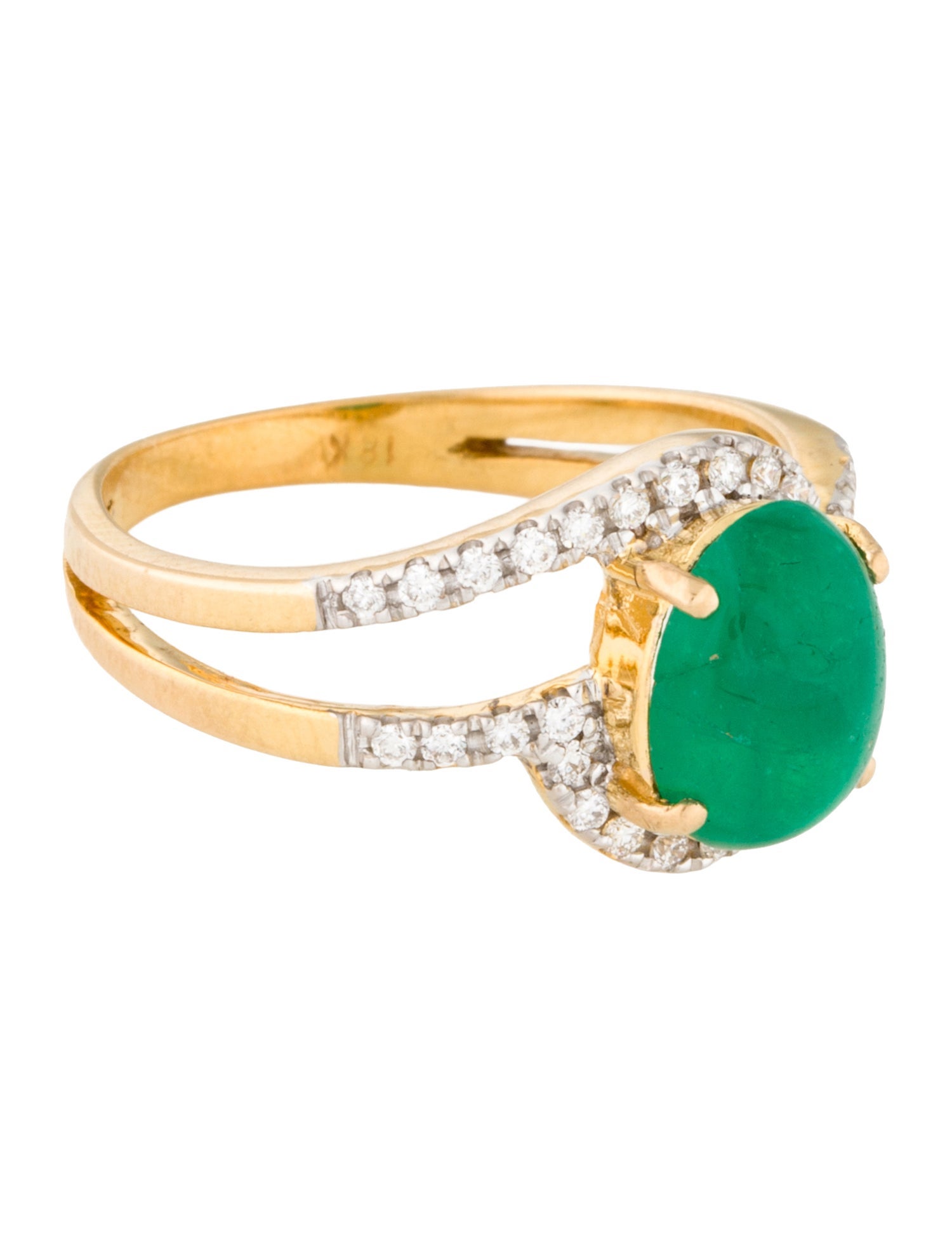 Ring 18K 1.78ct Emerald & Diamond Cocktail Ring