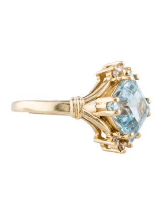 Ring 10K 3.34ct Topaz & Diamond Cocktail Ring