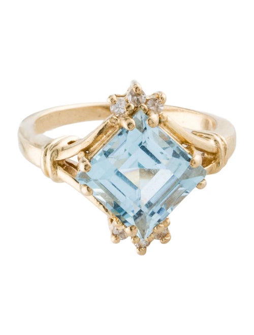 Ring 10K 3.34ct Topaz & Diamond Cocktail Ring