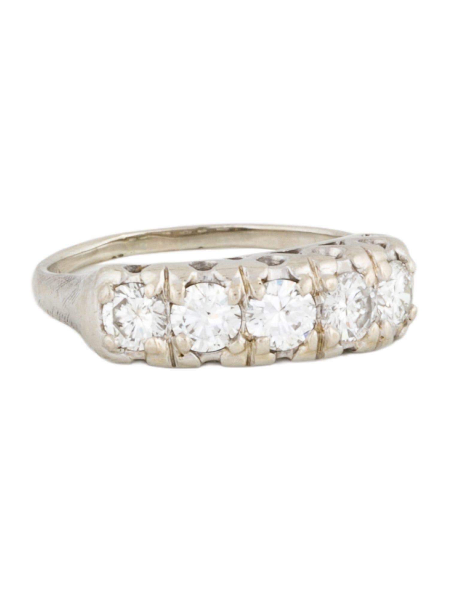 Ring 14K 5 Stone Diamond Cocktail