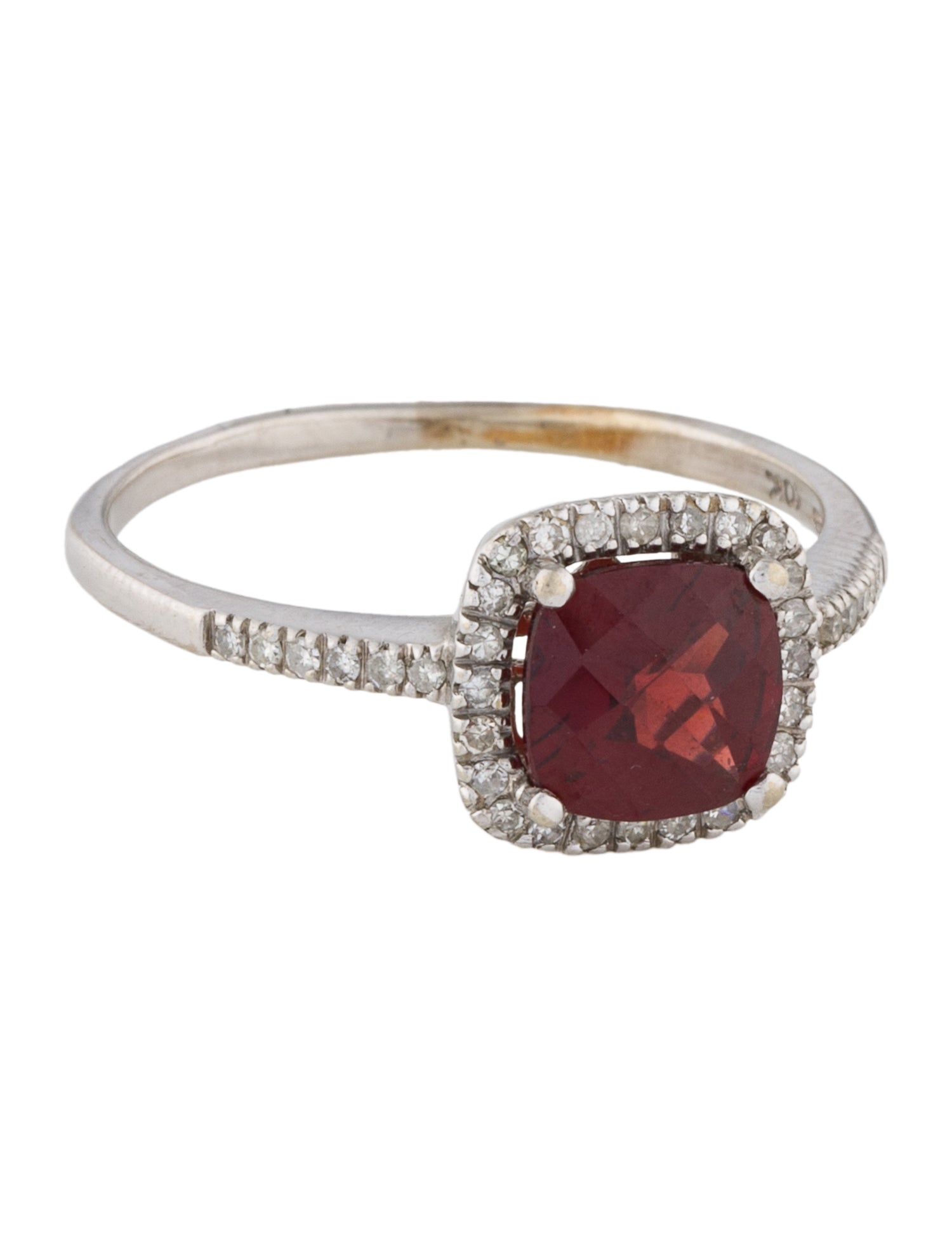 Ring 10K Garnet & Diamond Cocktail Ring
