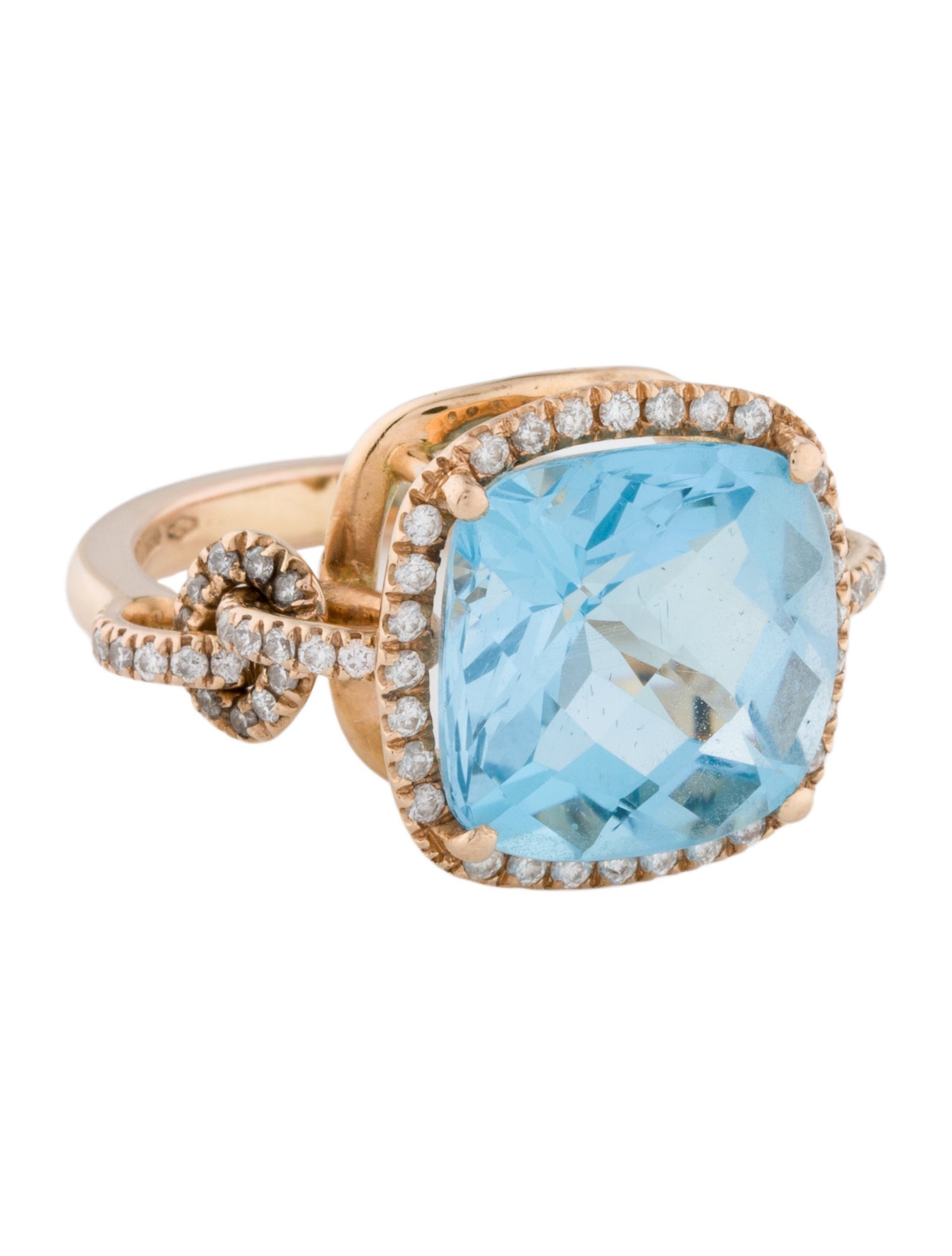 Ring Mozafarian 18K Topaz & Diamond Cocktail Ring