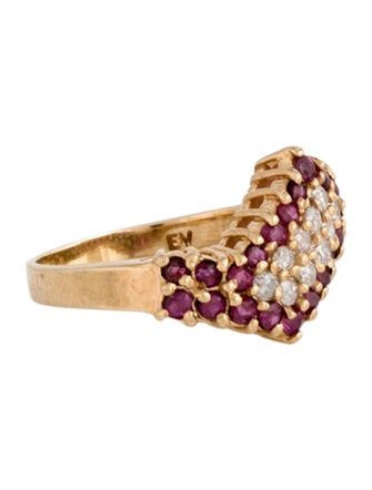 Ring 10K Ruby & Diamond Band