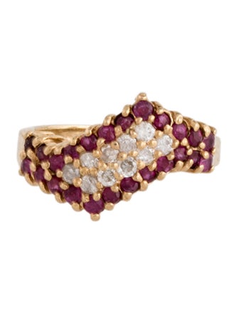 Ring 10K Ruby & Diamond Band