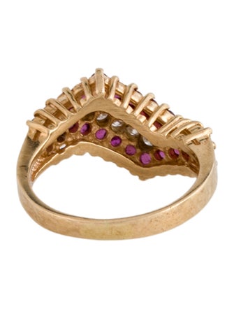 Ring 10K Ruby & Diamond Band
