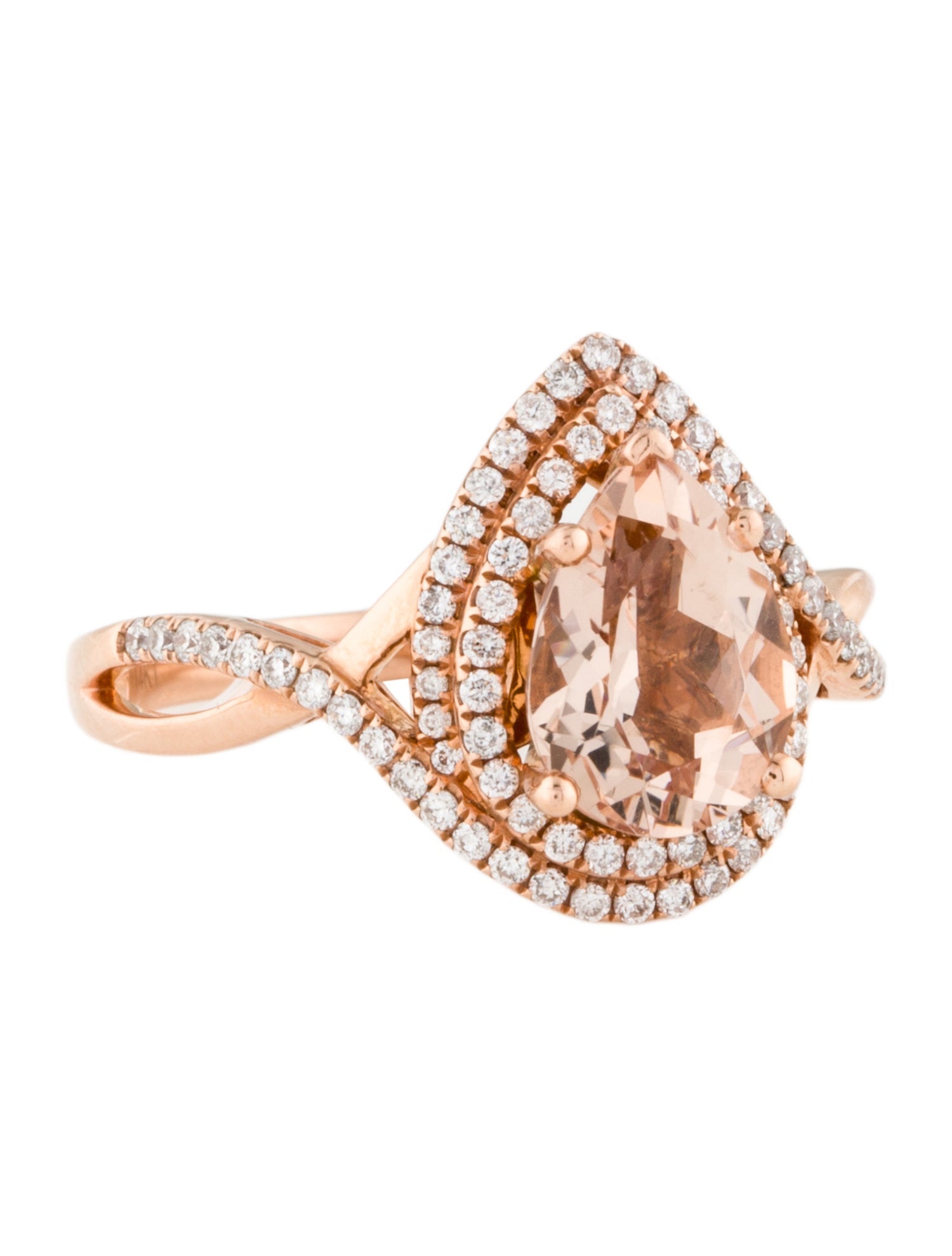 Ring 14K Morganite & Diamond Cocktail Ring