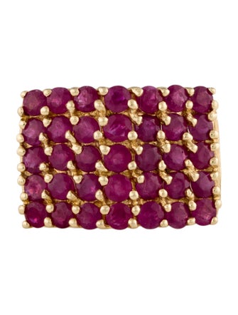 Ring 14K 3.15ctw Ruby Pyramid Cocktail Ring