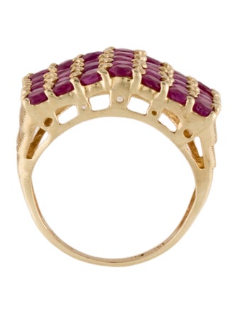 Ring 14K 3.15ctw Ruby Pyramid Cocktail Ring
