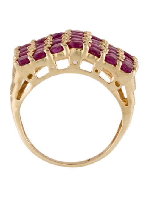 Ring 14K 3.15ctw Ruby Pyramid Cocktail Ring