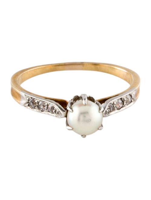 Ring Pearl & Diamond Band