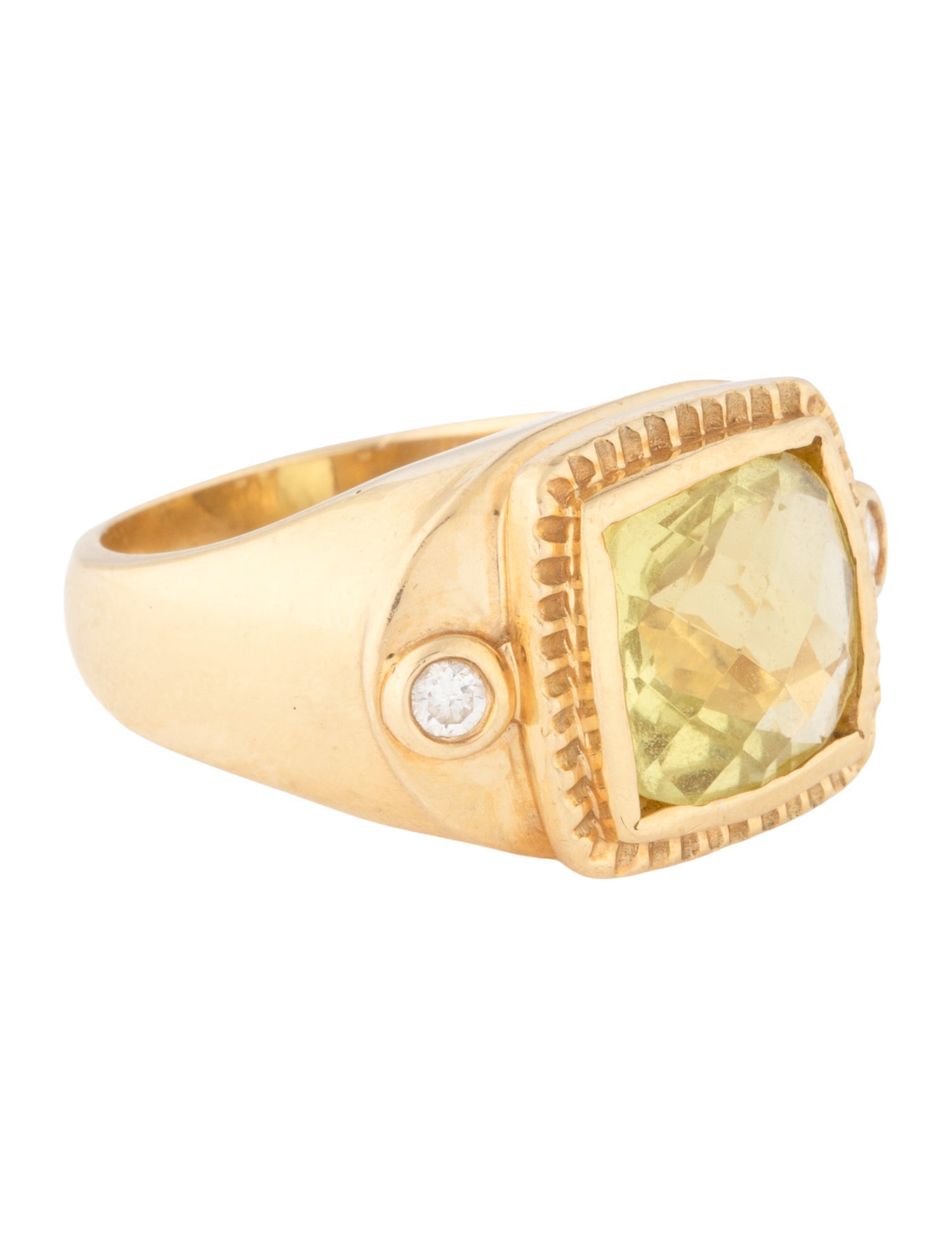 Ring 18K Quartz & Diamond Bezel Set