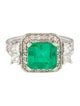 Ring 14K 3.34ct Emerald & Diamond Cocktail Ring
