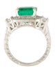 Ring 14K 3.34ct Emerald & Diamond Cocktail Ring