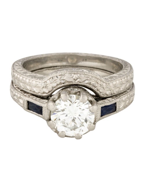 Engagement Ring Platinum 1.08ctw Diamond Wedding Sets