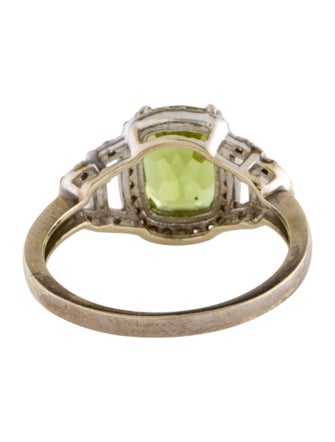 Ring 14K Peridot & Diamond Cocktail Ring