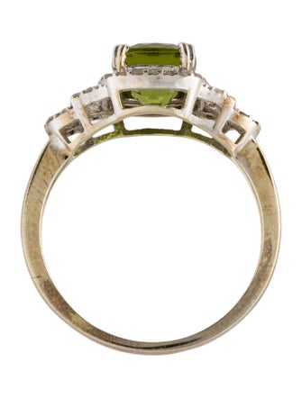 Ring 14K Peridot & Diamond Cocktail Ring