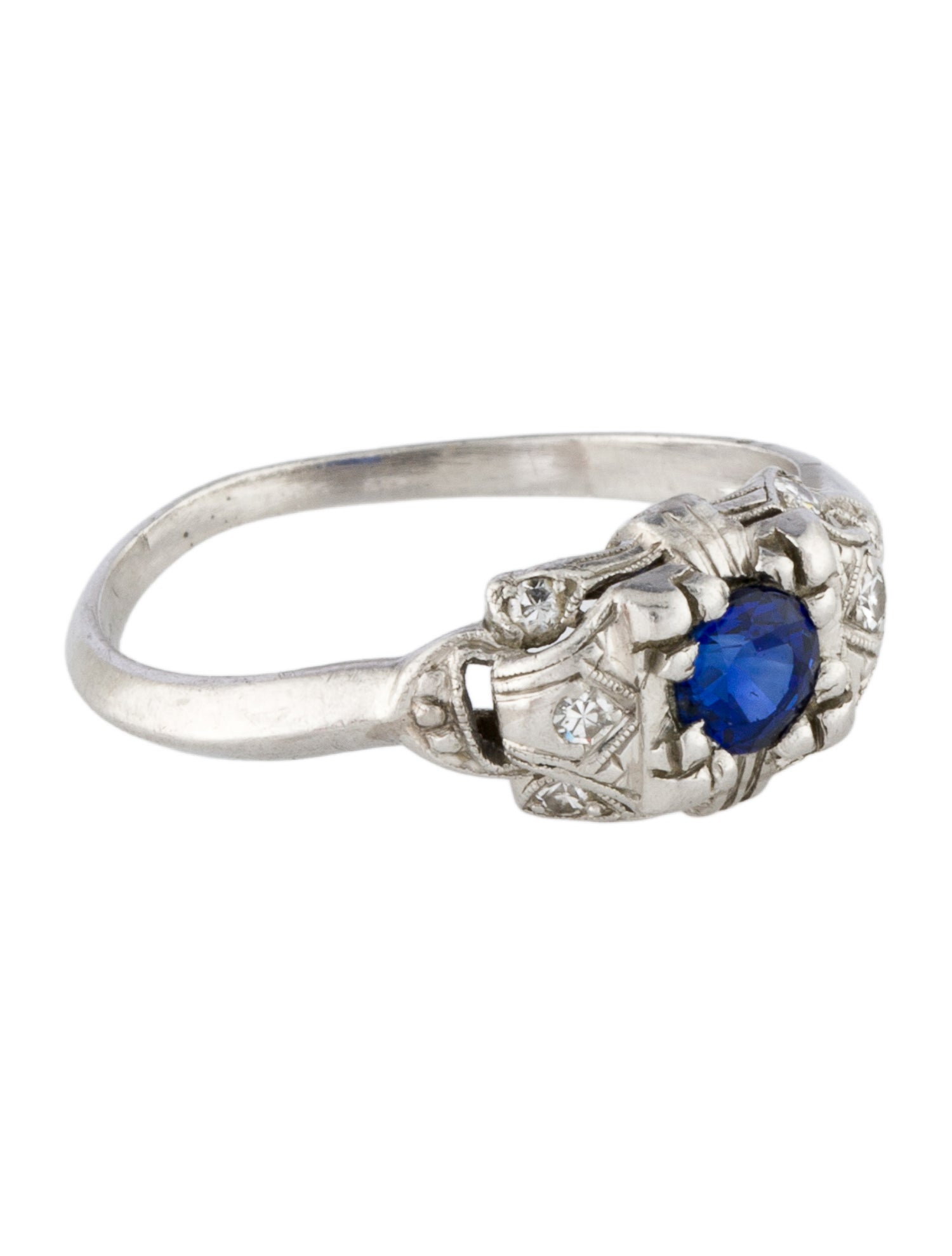 Ring Platinum Sapphire & Diamond Cocktail Ring