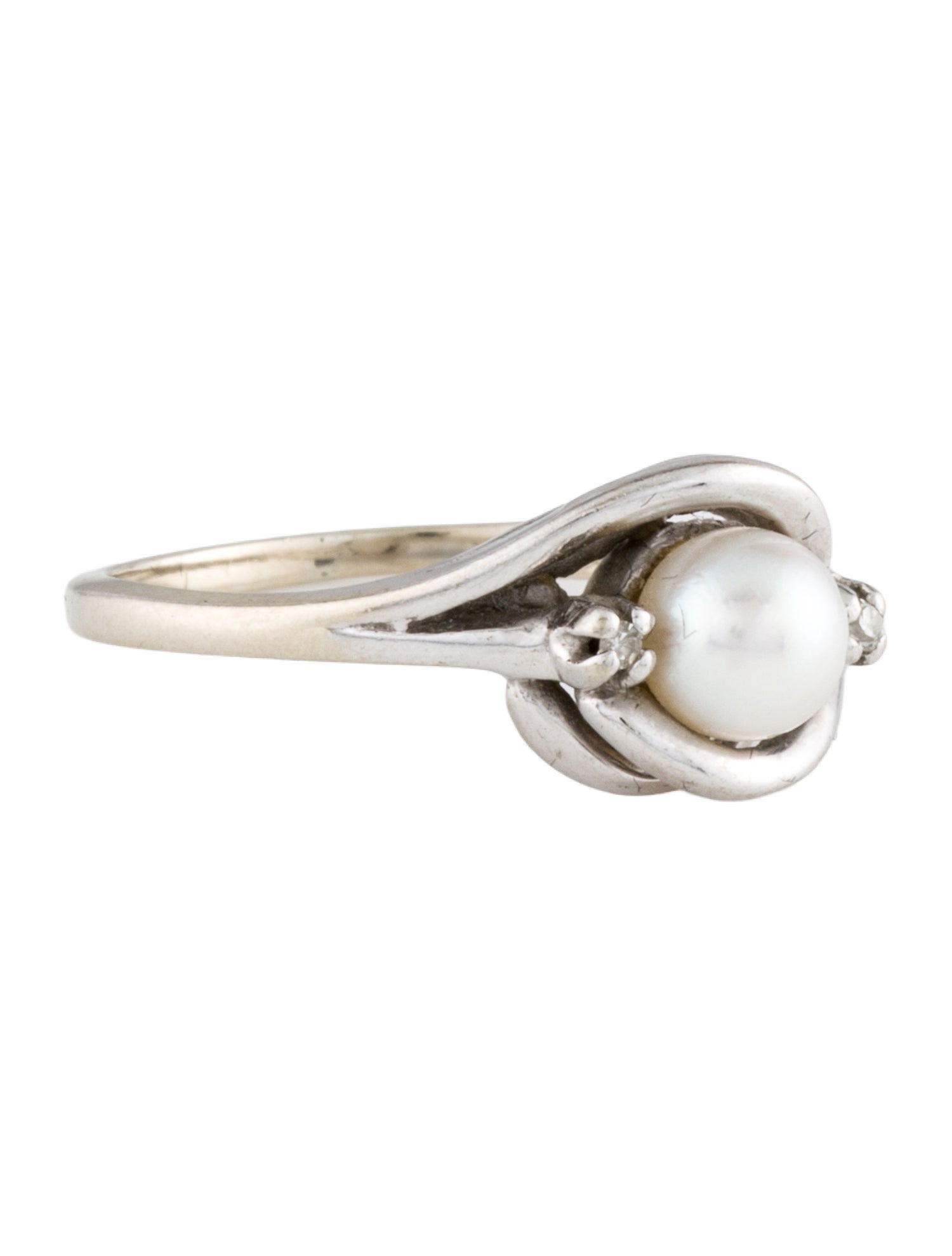 Ring 14K Pearl & Diamond Cocktail Ring