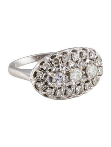 Ring Cocktail Vintage 14K Diamond 6
