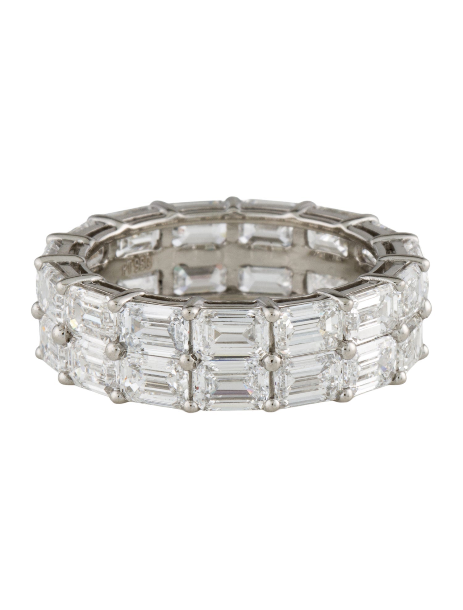 Ring Platinum 6.60ctw Lab-Grown Diamond Eternity Band