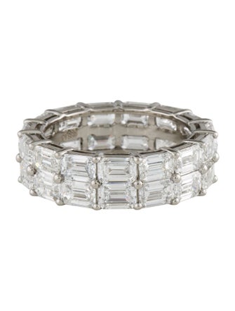Ring Platinum 6.60ctw Lab-Grown Diamond Eternity Band