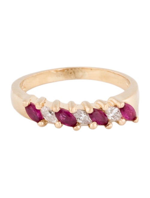 Ring 14K Ruby & Diamond Band Ring