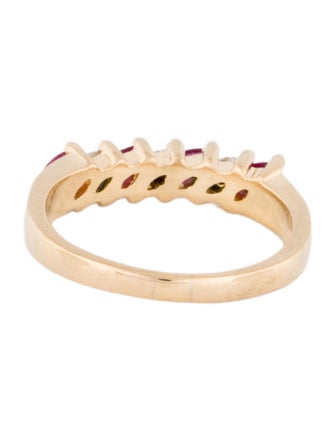Ring 14K Ruby & Diamond Band Ring