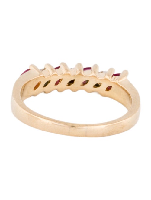 Ring 14K Ruby & Diamond Band Ring