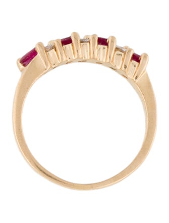Ring 14K Ruby & Diamond Band Ring