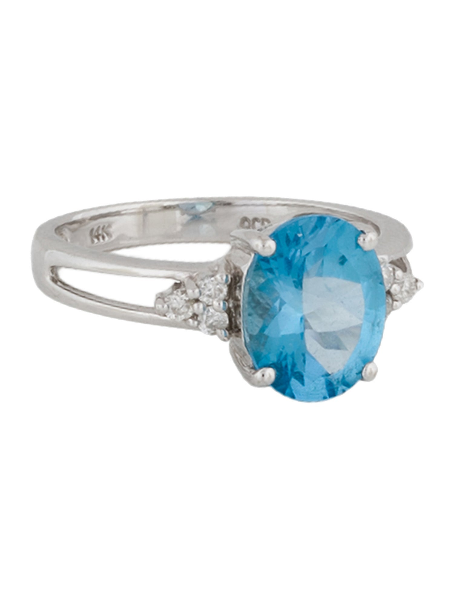 Ring 14K Topaz & Diamond Cocktail Ring