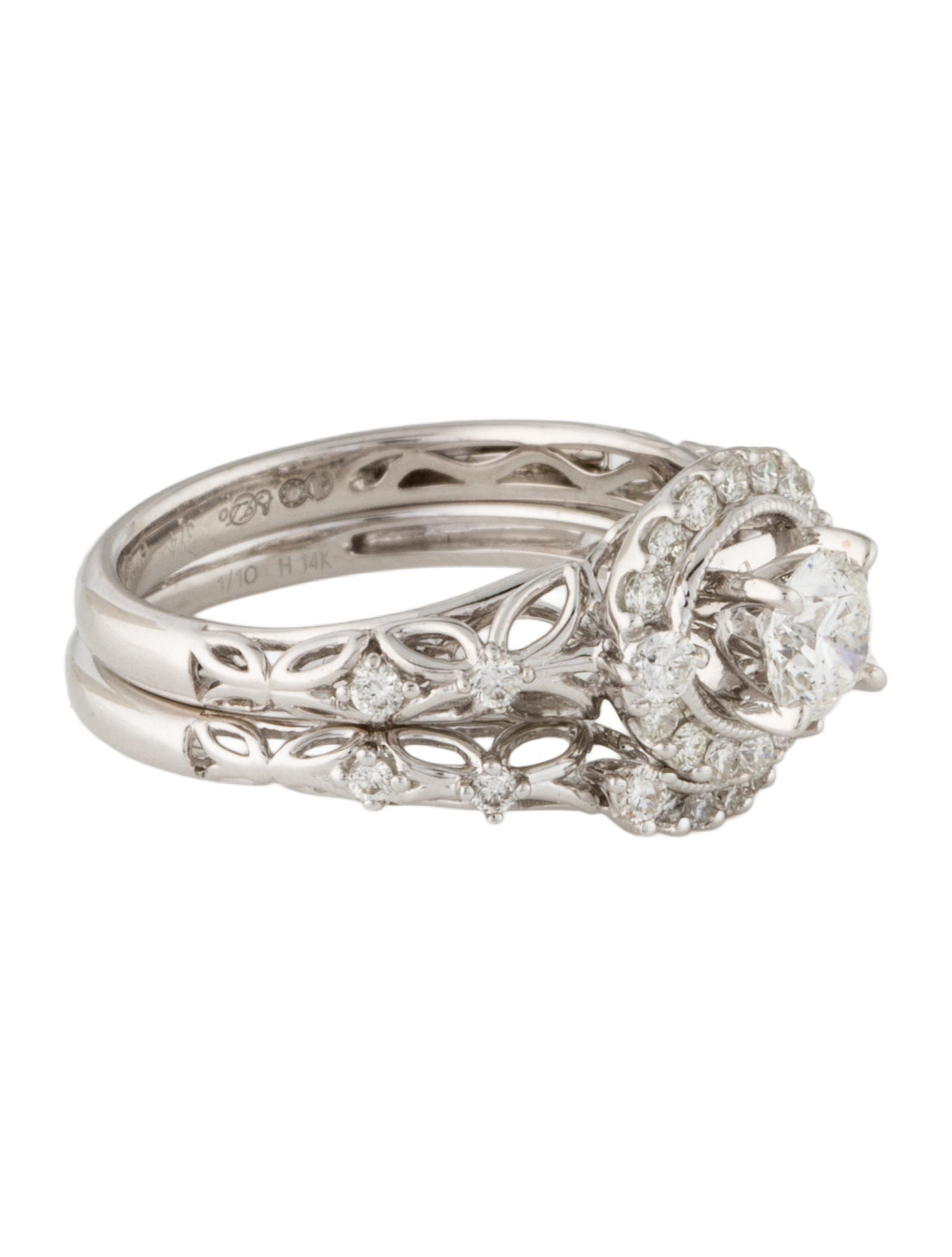 Ring 14K Diamond Wedding Ring Set