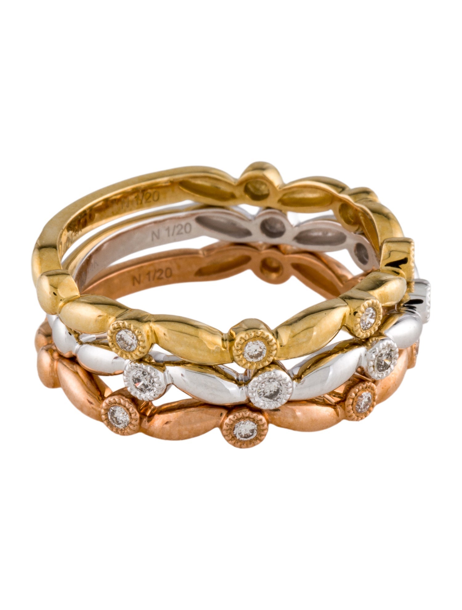 Ring 14K Diamond Stacking Band Set
