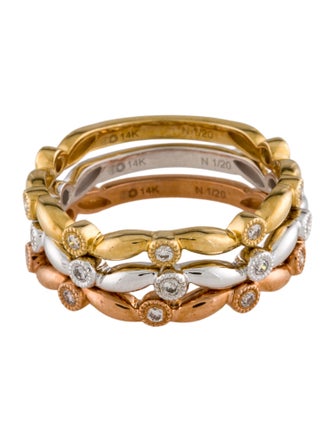 Ring 14K Diamond Stacking Band Set